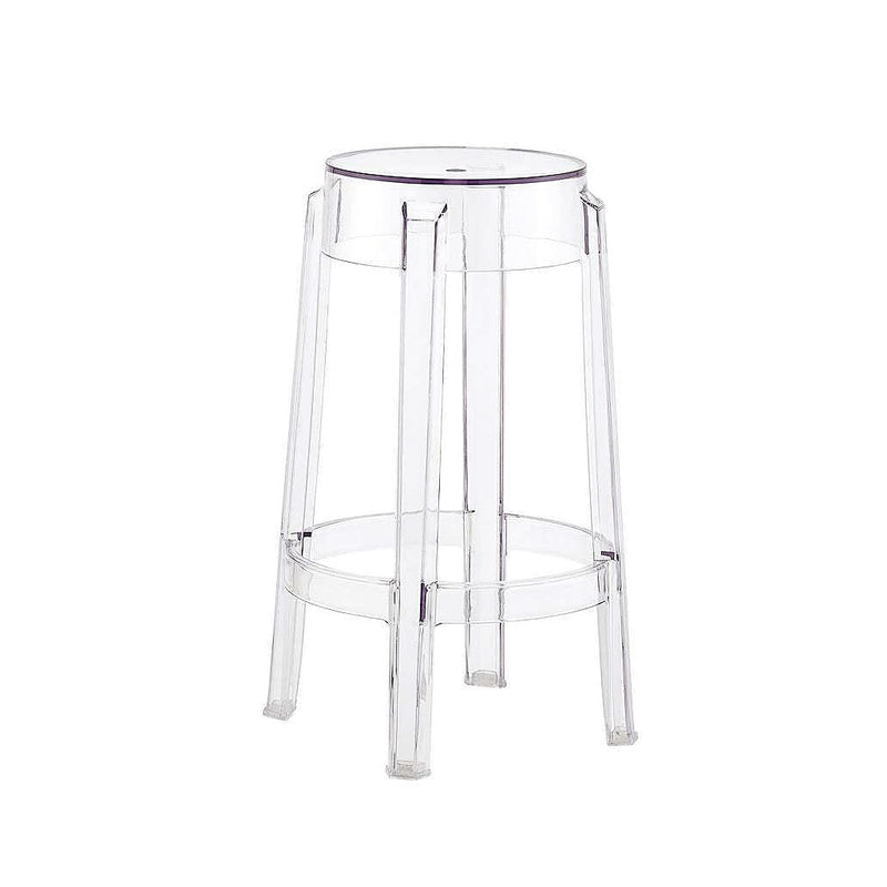 Clear acrylic Casper Bar Stool 75cm tall, ghost-style silhouette