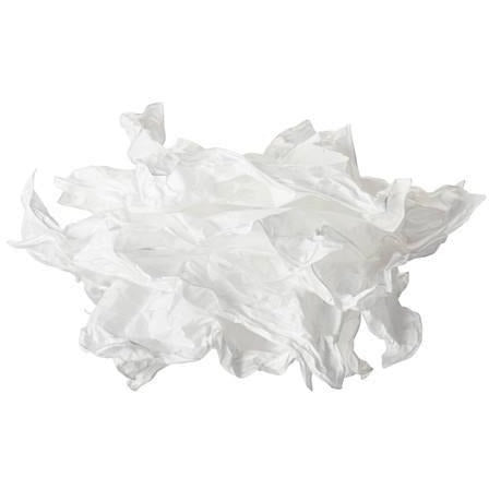 Crumpled white Cloud Pendant paper lamp shade showing its hand-shaped sculptural form