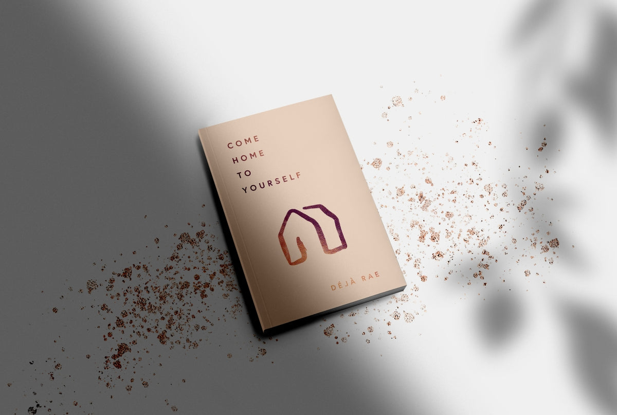The cover of a book, Come Home to Yourself by Déjà Rae and Thought Catalog, with a house on it, portraying solitude and its influence on relationships.