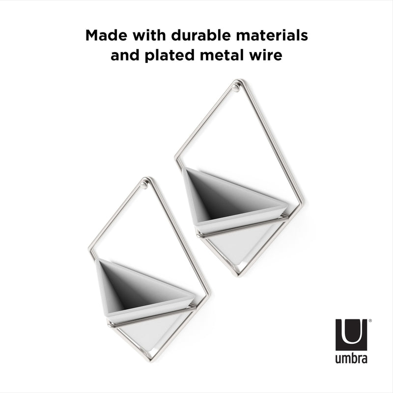 A pair of Trigg Wall Vessel | Small Set of Two earrings from Umbra, with a modern design, crafted from plated metal wire and featuring double materials.