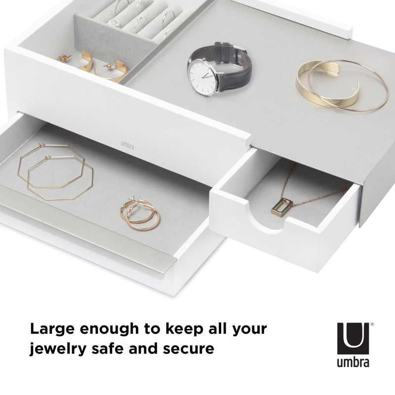 The Umbra Stowit jewelry box is large enough to securely store all your precious pieces.
