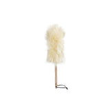 A Florence LAMBS WOOL DUSTER - MED with a wooden handle.