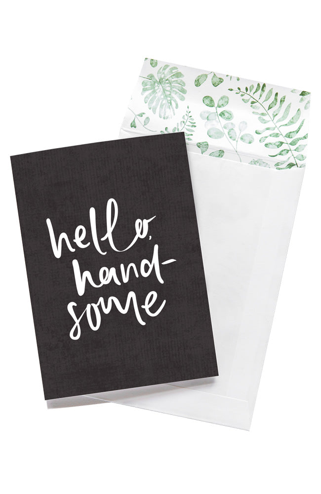 Hello Emma Kate Co Hello Handsome art stock greeting card.