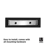 A Umbra black sink with easy installation and included mounting hardware.