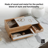 Umbra's STOWIT JEWELRY BOX NATURAL with hidden compartments and storage drawers offers the perfect blend of style and functionality.