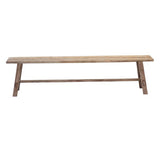 A Flux Home TEAK LONG BENCH NATURAL on a white background.
