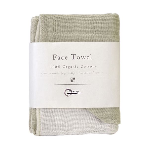Nawrap ORGANIC FACE TOWEL - sage.