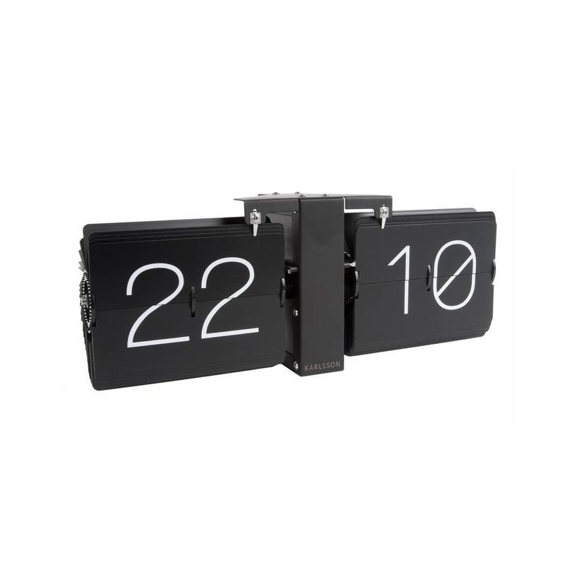A minimalist Karlsson Flip clock with a sleek design and only two numbers on display.