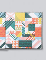 A Funny Things My Kids Say GREY journal by Write To Me with colorful geometric patterns on it.