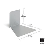 A space-saving Umbra metal shelf for book storage, called Conceal 3 Pack - Silver.