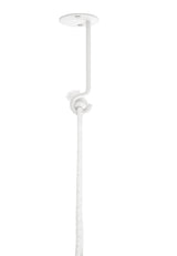 A BOLO PLANTER - White with a rope attached to it, perfect for wall decor or as a unique planter.