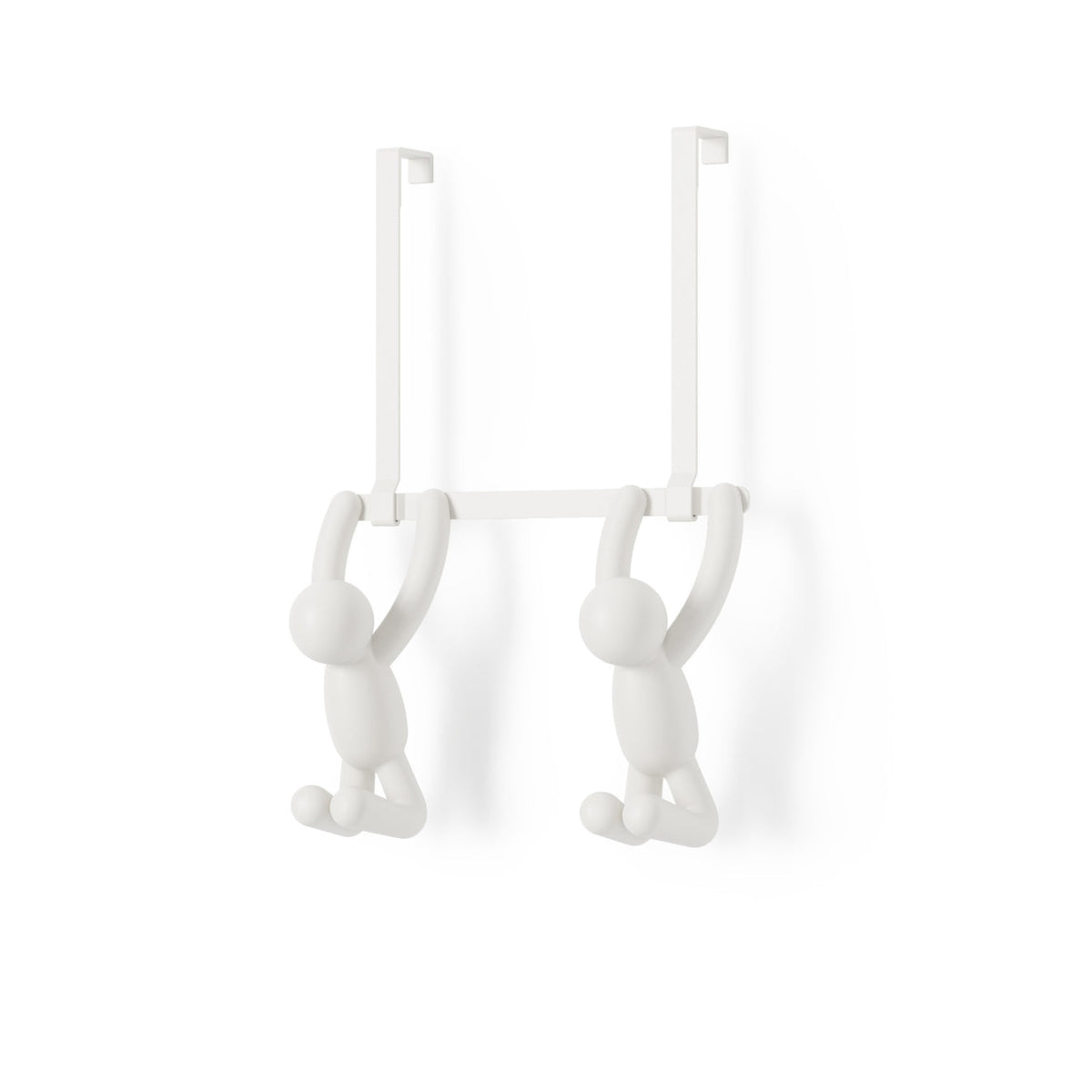 Umbra Buddy double hook with two white figures on a white wall