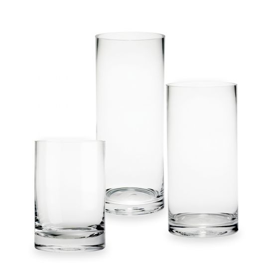 Product description: Three Glass Cylinder Vase - Various Sizes vases.