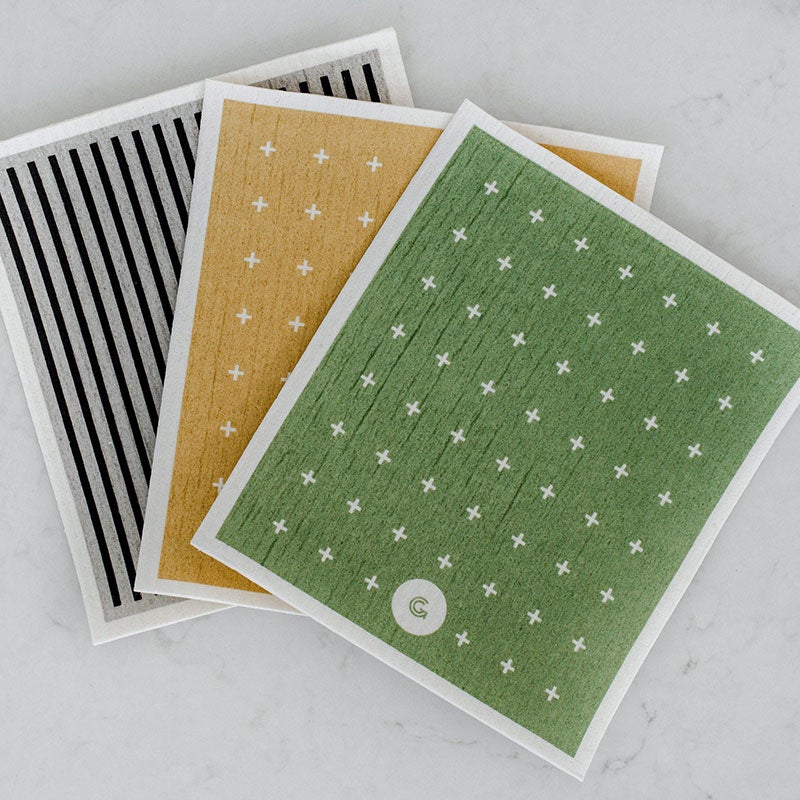 Three Good Change ECO CLOTH - MEDIUM (3-PACK) cards with stars on them.