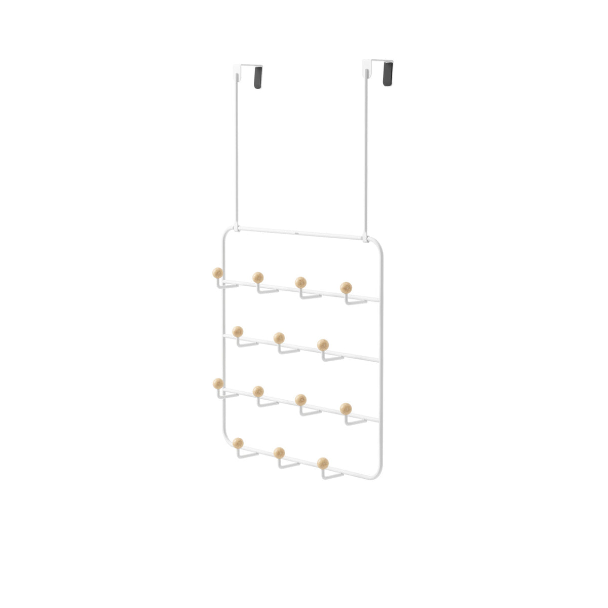 Umbra Estique over the door organizer with 14 hooks holding accessories