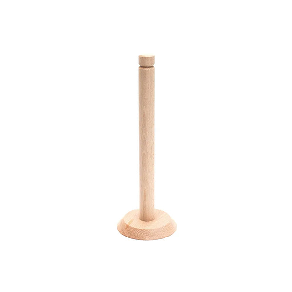 A beech paper towel holder made in Germany brand name Dishy.