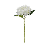 An Artificial Flora Hydrangea Short Stem 45cm White on a stem against a white background.