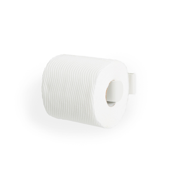 A FOLD Toilet Roll Holder ∙ White by Made of Tomorrow on a white surface.