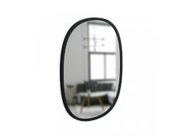 Hub oval mirror shown in the black colour option, sold as a separate listing