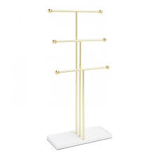 A Umbra Trigem jewelry stand, perfect as a necklace holder, displayed on a white background.