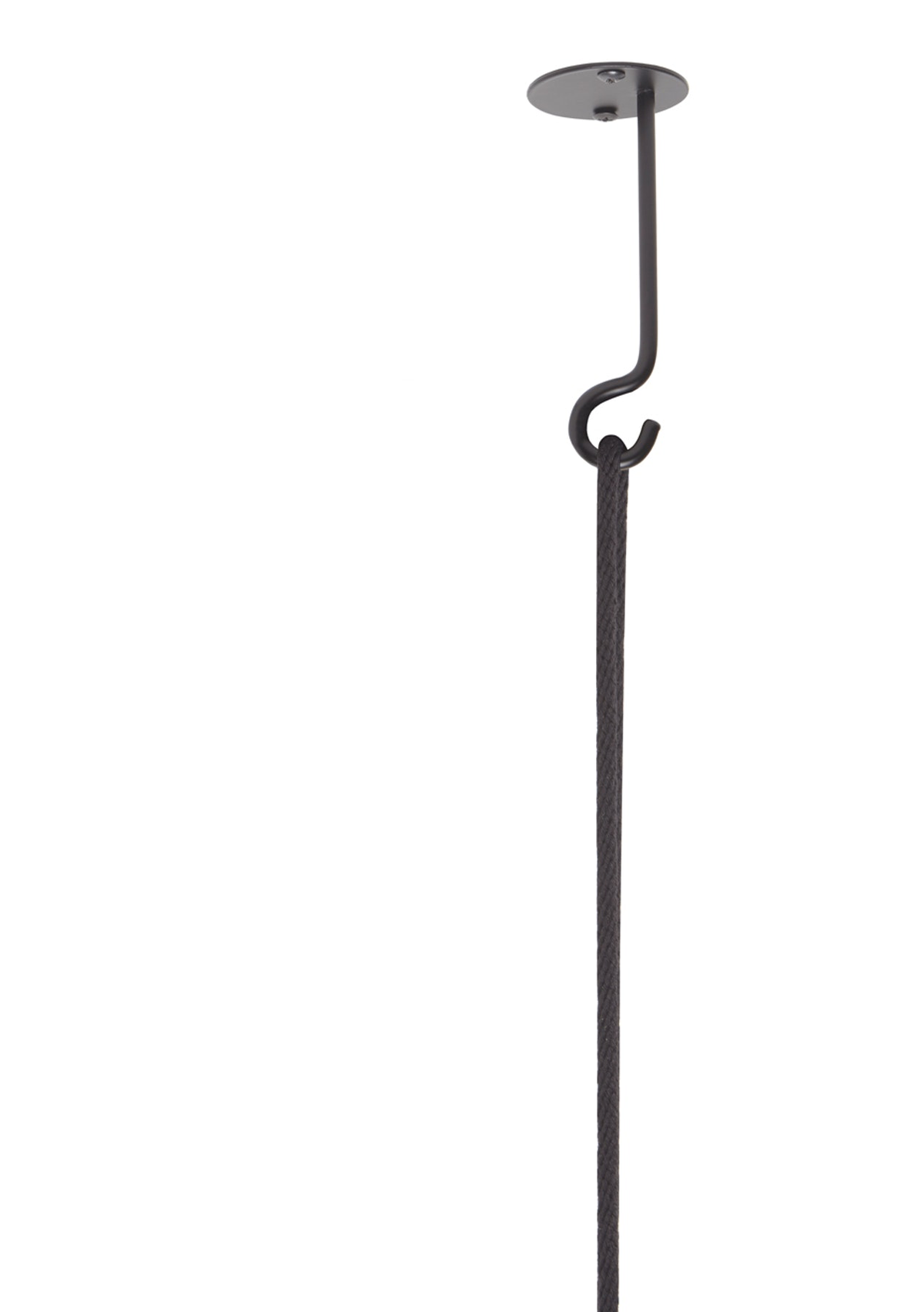 A black wrought iron Bolo Planter - Black with an Umbra handle.