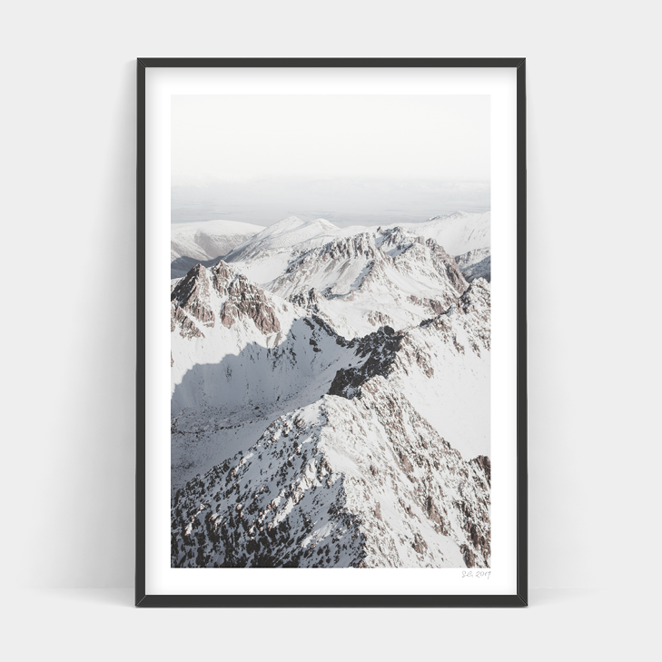 An Art Prints framed print of Mount Cook, New Zealand, a snowy mountain range, available for delivery.