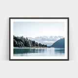 An Art Prints framed print of Lake Wakatipu, New Zealand with mountains in the background available for purchase.