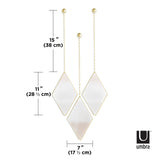 A set of three DIMA MIRROR - BRASS hanging mirrors by Umbra.