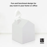 Minimal and aesthetic design for any room in your home or office with the Umbra Casa Tissue Box Cover White.