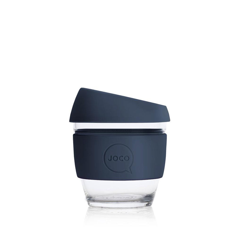 A Joco Cup with a Joco lid and a black lid.