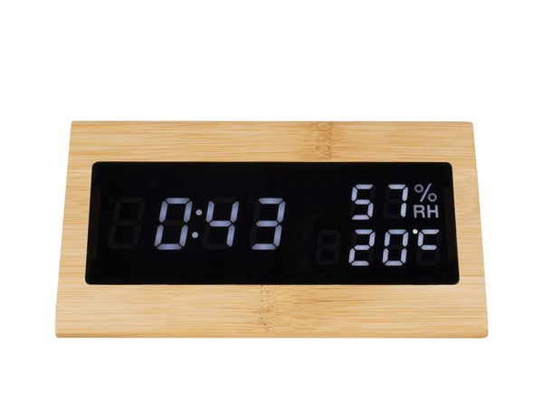 A Karlsson minimal clock with a digital display on it.