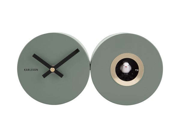 A green Karlsson Duo Cuckoo clock.