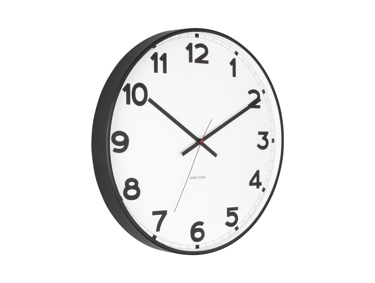 Karlsson New Classic wall clock in white, angled view