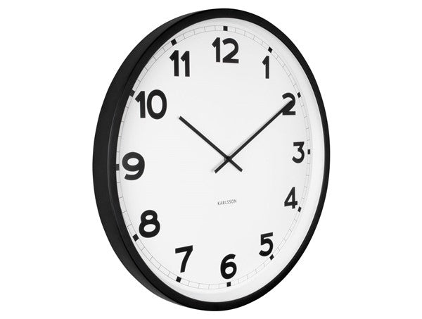 Karlsson New Classic wall clock in white, three-quarter view on white