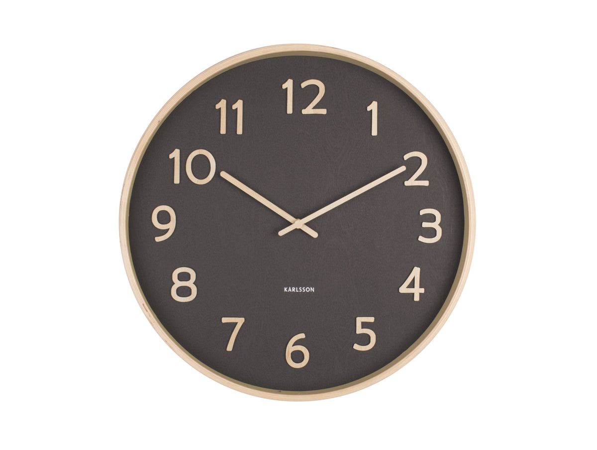 Karlsson Pure Wall Clock in black on a white background