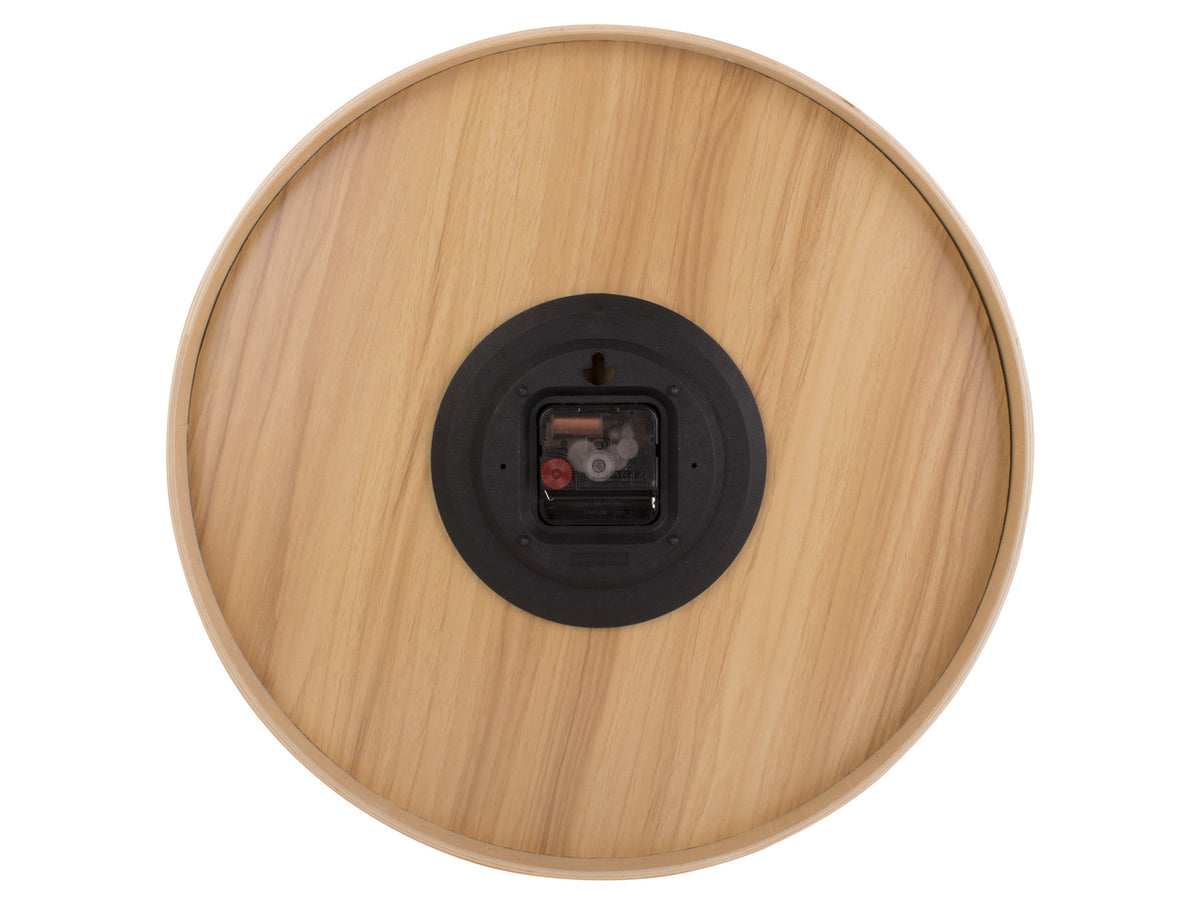 Back view of the Karlsson Pure Wall Clock in basswood, second angle
