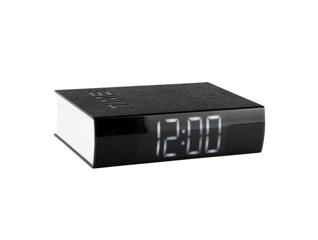 Karlsson Alarm LED Book Clock in black, disguised as a book