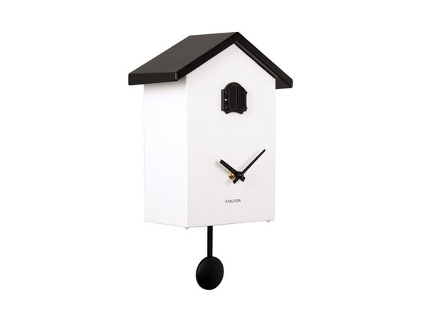 A Karlsson Cuckoo Traditional - Various Options wall clock featuring a bird house.