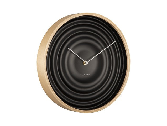 Karlsson Scandi Ribble Wall Clock in black, front view