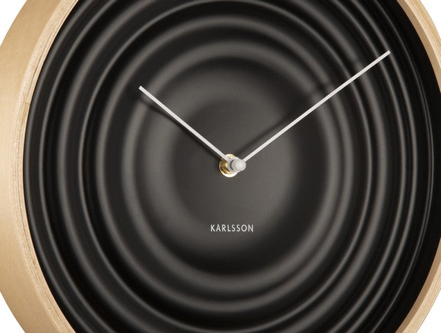 Karlsson Scandi Ribble Wall Clock in black, angled view