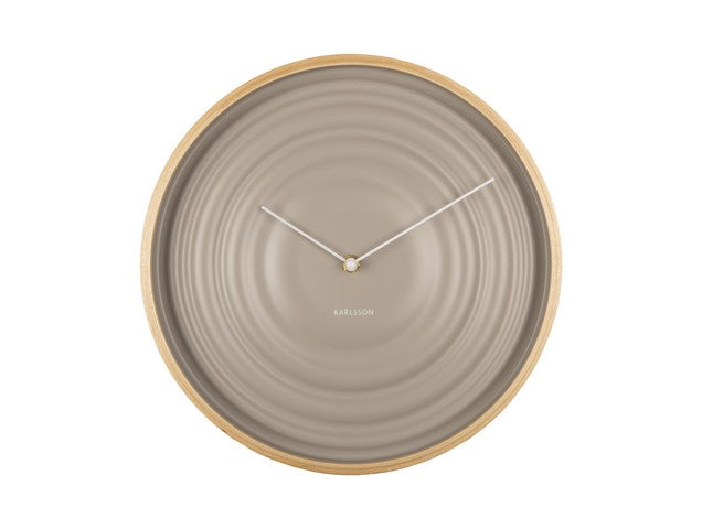 Karlsson Scandi Ribble Wall Clock in grey on a white background