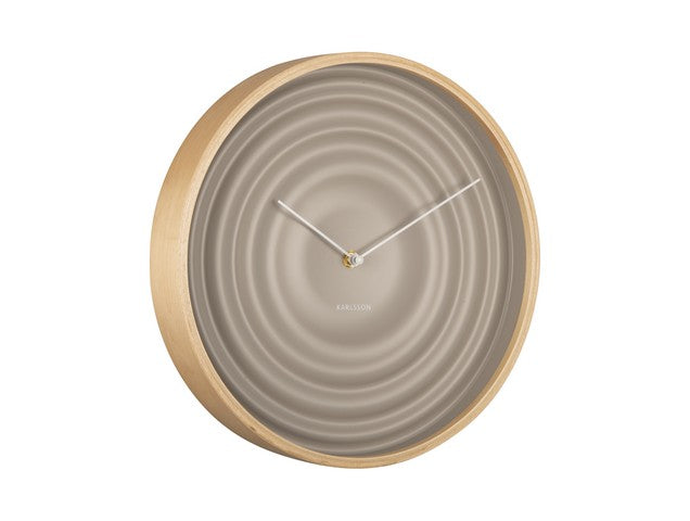 Karlsson Scandi Ribble Wall Clock in grey, front view