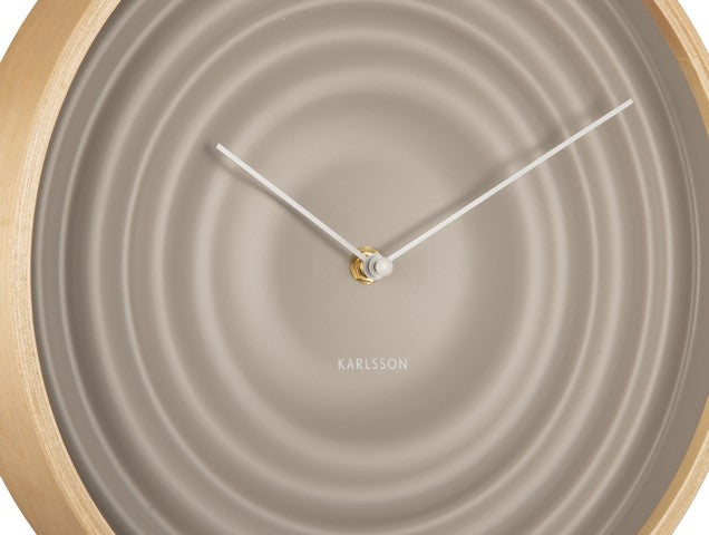 Karlsson Scandi Ribble Wall Clock in grey, angled view