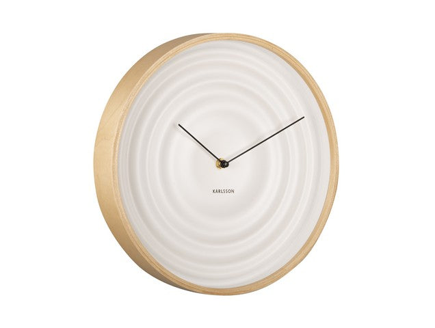 Karlsson Scandi Ribble Wall Clock in white, front view