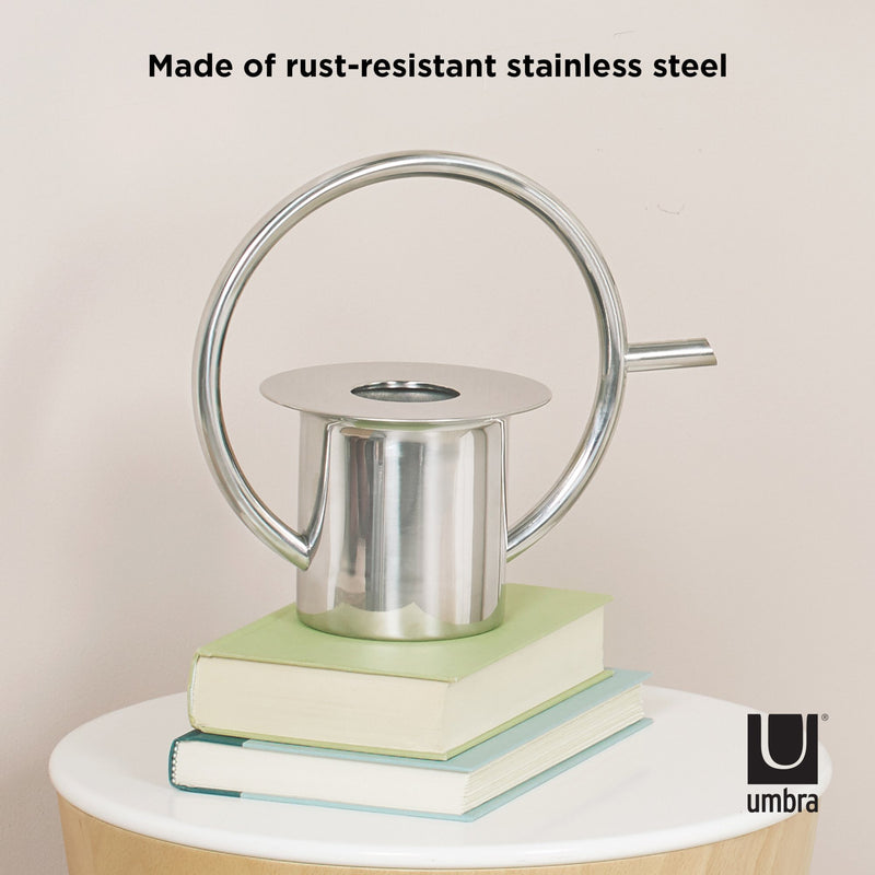The Quench Watering Can - Stainless Steel from the Umbra range is made of rust resistant stainless steel, featuring a 360-degree handle for effortless use.