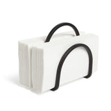 A white Squire Napkin Holder with a black handle. Brand: Umbra
