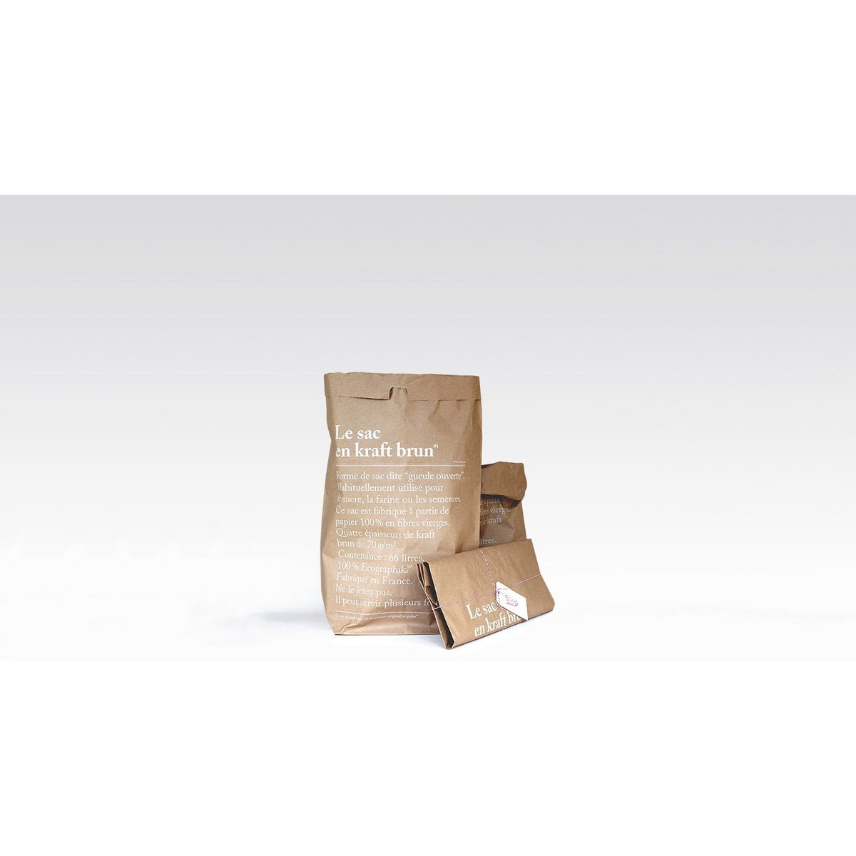 Le Sac En Kraft Brun XL bag shown open