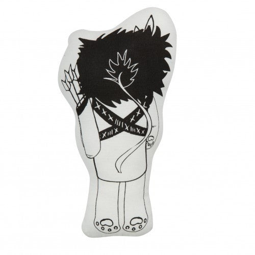 Back of Liam the Lion showing the black mane and tail print