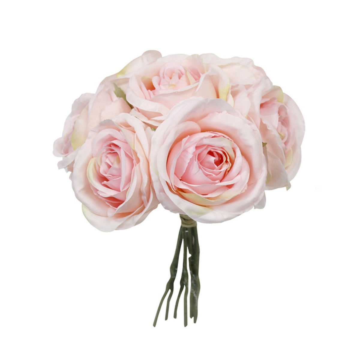 Faux Callista rose bouquet in pale pink, on white