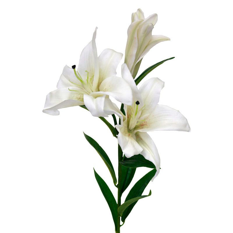Artificial Tiger Lily Sprays on a stem against a white background, perfect for floral styling by Artificial Flora.
